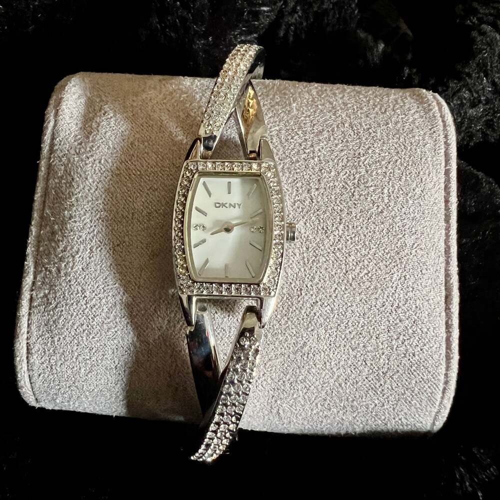 DKNY Women's Silver Tone Watch with Rhinestones NY-4286